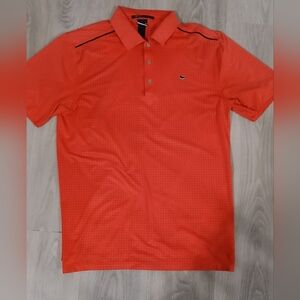TIGER WOODS GOLF Collection Men's Red Polka Dot Polo Shirt  SIZE SMALL